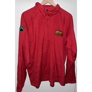 The North Face Pullover Mountain Peaks 1/2 Zip Men Size XL Red Fleece Polyester